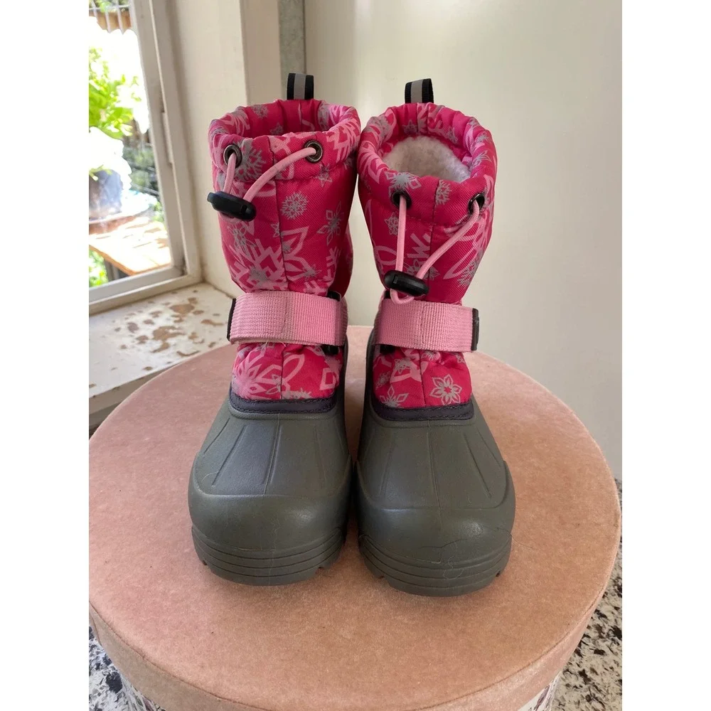 Northside Snow Boots Kids Size 11 Pink Excellent Thinsulate Insulated Snowflake